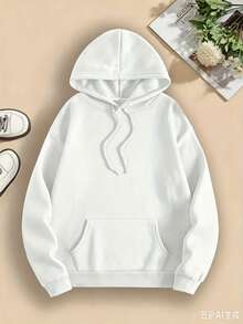 Fall/Winter Plus Size Women's Sweatshirt,Ghosts With A Halloween Theme,Skull And Pumpkin Print,Loose And Comfortable,Equipped With A Kangaroo Pocket,S - 白色 - 查看 2
