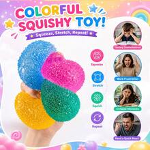 1pc Taba Frosted Texture Grass Ball Squeeze Toy, Slow Rebound Maltose Gel Fidget Toy, Soft Lightweight Portable Relax Toy, Sensory Stress Relief Toy, Perfect Back To School Christmas Halloween Thanksgiving New Year Gift For Kids - Multicolor - View 7
