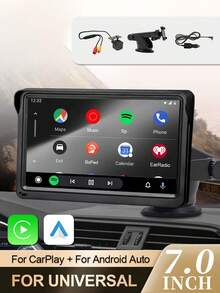 可選配攝影機 / 7吋觸控螢幕 CarPlay 便攜式汽車音響 Android Auto,Car Play 導航、語音控制、遠端連接/AUX/FM,汽車收音機接收器,循環錄影,即插即用,適用於汽車、卡車、廂型車 - CarPlay - 查看 11