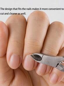 2pcs/1pc Set Professional Stainless Steel Nail Clippers And Manicure Scissors, Multi-Function Keratin Layer Pusher, For Nail Care And Manicure, Includes One Set Of Toenail Clippers, With Metal Nail Clippers And Dual-Head Pusher - Silver - View 3