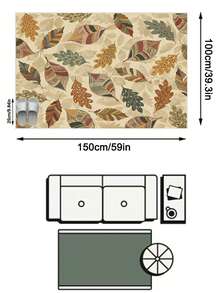 1pc Modern Fashionable Fresh INS Style - Colorful Leaf Cartoon Pattern - Soft Faux Cashmere Area Rug, Suitable For Bathroom, Kitchen, Entrance, Hallway, Bedside, Living Room, Bedroom, Etc., All-Season Machine Washable Large Size Floor Mat, Aesthetic Home Decor - Multicolor - View 14