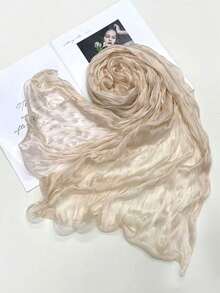 1pc Solid Color Casual Daily Comfortable Elegant Unique Classic Spring/Autumn New Versatile Beach Seaside Headwrap Sun Protection Fashionable Women's Scarf - Multicolor - View 15