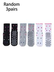 1/3/6 Pairs Pilates Yoga Socks, Professional Non-Slip Pilates Socks, Full Silicone Sole Anti-Slip, Multiple Colors Available, Bubble Mouth Star Pattern Design, Suitable For Dance, Yoga, Pilates, Sports, Fitness, Ball Games, Aerobics, Gifts, All Seasons - Multicolor - View 10