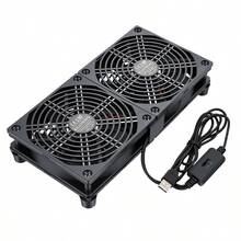 ELUTENG USB扇風機 12cm 防振ゴム足付き 静音 PC冷却ファン 2個1組 油圧軸受 長寿命 パソコン 送風機 3段階風量調節 風量最大1500RPM 静音 横置き可能 PC//ノートパソコン/ルーター冷却に ゲーマーや在宅ワーク等適用 ブラック - チェックする 10