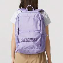 Skechers 男女通用大容量多隔層牛津布簡約字母印花雙肩包電腦包，31*17.5*45cm - 淡紫色 - 查看 2