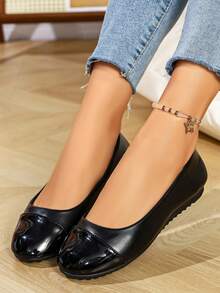 Women's Daily Hollow Jelly Wedge Shoes, Slip-On Design, Easy To Put On And Take Off, Casual Style - Black - View 3
