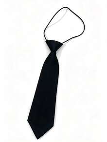Women's Solid Color Satin Fashion Versatile Short Necktie - Black - View 6