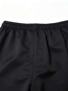 Setelan Kerja Pria Gaya Amerika 2 Potong, Kemeja Lengan Panjang Kerah Lipat dengan Banyak Saku + Celana Kargo Lurus dengan Tali Serut, Pakaian Kasual dengan Banyak Saku - Hitam - View 8