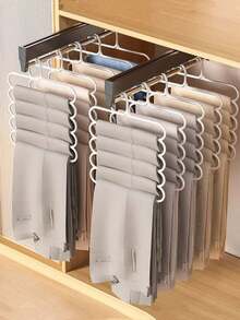 3pcs/Set Home Use 5-Tier Plastic Hooks, Suitable For Storing And Organizing Long Items Like Pants, Scarves, Ties, Etc. - Multicolor - View 3