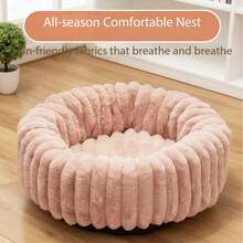 1pc Long Fur Thickened Pet Bed, Warm And Comfortable, Suitable For Large, Medium And Small Pets Indoor Cat Bed Dog Bed - White - View 5