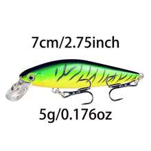 5pcs Floating Minnow Lure Set, 3D Realistic Fish Eye Hard Bait For Lake, Reservoir, Stream Wild Fishing - Multicolor - View 2