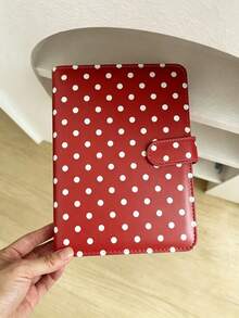 A5 Polka Dot Small Card Storage Album, 4-Pocket 6-Ring Cute Card Collection Binder, PU Leather Cover, Suitable For 2x3 Inch Photo Cards/Trading Cards (Pink/Black/White/Blue/Red) - Rectangle - View 6
