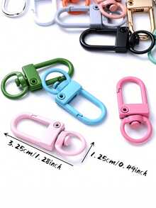 10/20/30/50/100/200pcs Alloy Rotating Lobster Clasp Keychain, Multi-Function Spring Quick Release Key Ring, Suitable For Handbags And Accessories - Multicolor - View 6