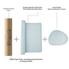 2PCS Large Rollable Desk Mat & Mouse Pad Gift Set, Suitable For Office, Home, Gaming. 8 Colors Double-Sided Non-Slip, Thick PVC Leather, Rollable Design, Suitable For Computer Desk Use. - View 19