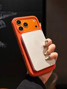 Casing Magnetik Tenun Teknologi Mewah Kompatibel dengan iPhone 18Pro 17Promax 16Pro 15 Plus 14 13 12 11 Tahan Guncangan Genggaman Nyaman Anti Sidik Jari Penutup Pengisian Daya Nirkabel - Jeruk - View 6