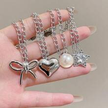 4pcs Multi-Function Clothing Clips, Metal Material, Star, Heart, Bow Shapes, Suitable For Shirts, Clothing, Pants, Can Be Used As Cuff Clips, Button Clasps, Or Cute Decorative Cuff/Sleeve Button Chain Clips For Clothing Embellishment - Multicolor - View 6