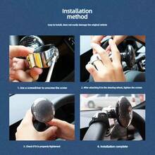 TRTY 1pc Carbon Fiber Texture Steering Wheel Spinner Knob, Universal Car Steering Wheel Auxiliary Control Handle, Labor-Saving Rotary Knob Car Interior Modification Accessory - Power Steering Booster - View 7