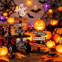 Cartoon Ghost Pumpkin 3D Wooden Desktop Decoration, Suitable For Halloween Home Decor Items. - Multiple Styles - View 6