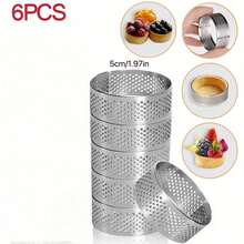6pcs/12pcs Cetakan Tart Berlubang Stainless Steel, Cetakan Kue Anti Lengket & Tahan Lama (5cm/8cm) - Cetakan Kue Bulat Anti Lengket untuk Memanggang Mousse, Tart, Makanan Penutup, Kue Mini - Tahan Panas dan Aman untuk Mesin Pencuci Piring - Cetakan Tart, Cetakan Kue - - - View 14