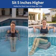 Hot Tub Booster Seat, Weighted SPA Booster Seat Cushion For Adults, 3D Air Mesh Hot Tub Seat Accssories With Non-Slip Micro Dot Bottom, Indoor Or Outdoor Quick Dry Hot Tub Pillow - A - View 4