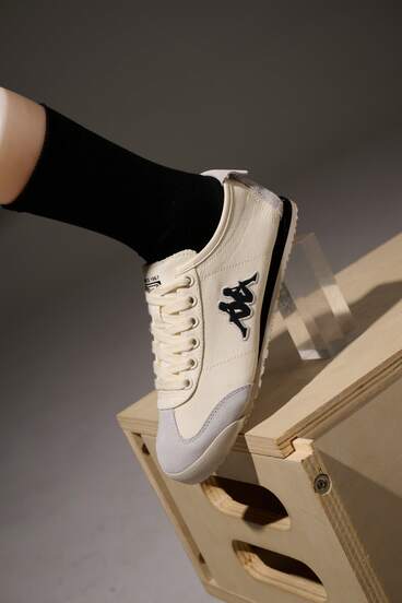 Giày trượt Kappa nữ phong cách Mỹ retro, giày sneaker trắng cổ thấp đa năng thường ngày cho đi làm đi học