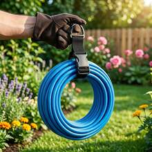 [Garden Tools]1/2/4pcs Adjustable Garden Hose Ties, Heavy Duty Extension Cord Organizer Straps, Suitable For Garage & Workshop Hanging Storage Ties, Reusable Cable Management Straps - Black - View 3