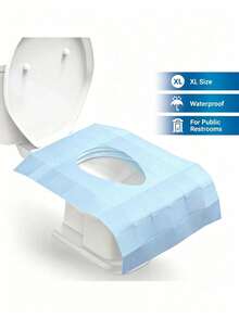 10/20/30/50pcs Disposable Toilet Seat Covers, Suitable For Adults And Children, Waterproof Portable Travel Toilet Seat Covers, Portable Packaging, Suitable For Travel, Hotel Stays, Also Perfect For Father's Day, Mother's Day, Halloween, Christmas, Party, Back To School, Birthday And Other Holiday Bathroom Use, - Blue - View 6