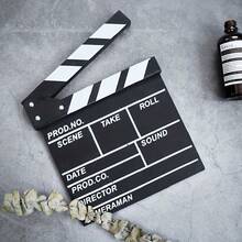 1pc Wooden Movie Clapperboard, Movie Clapperboard Accessory - Creative Desktop Decor, Photo Prop, Room Decoration, Home Decor, Holiday Decoration, Suitable For Indoor And Outdoor Use - A - View 1
