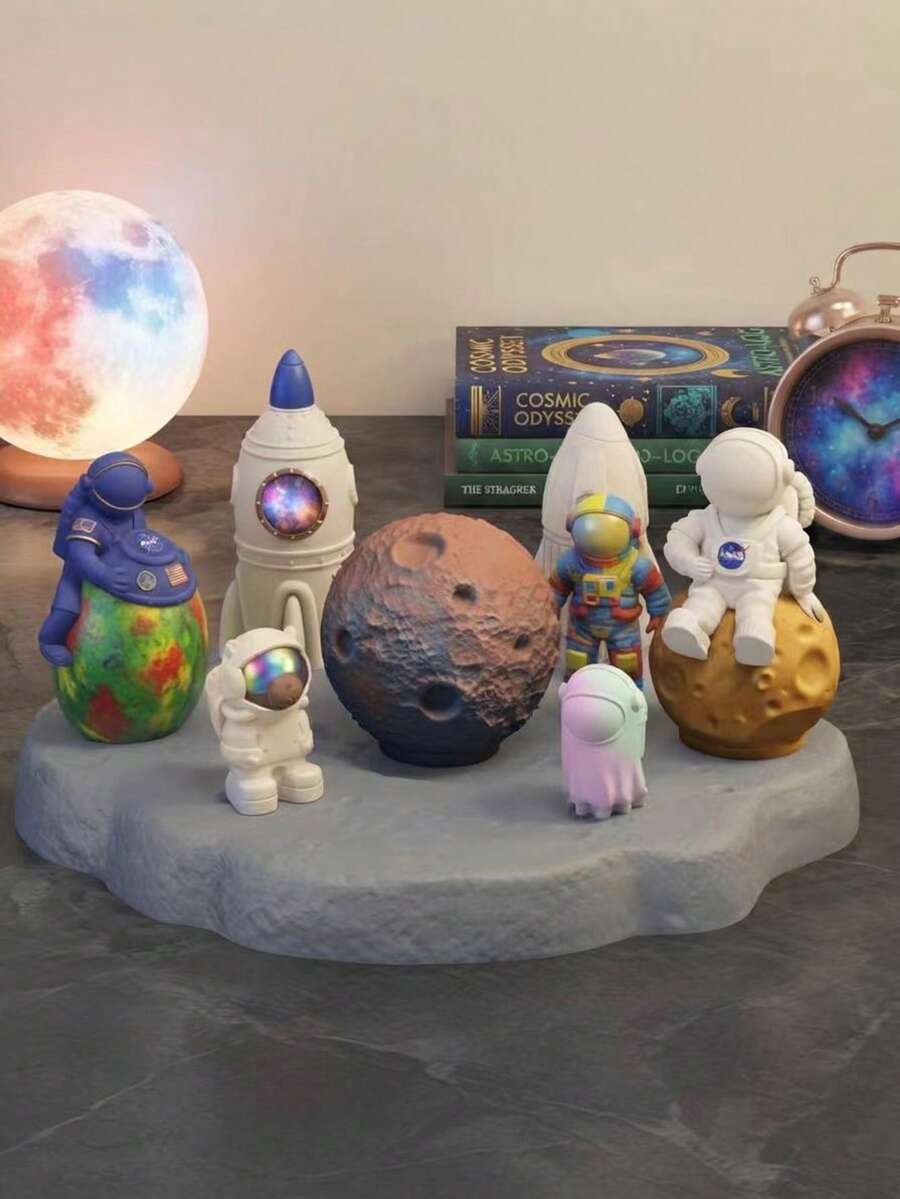 Molde de Vela de Silicone de Foguete Espacial e Astronauta, Vela de Aromaterapia DIY, Sabonete, Bálsamo, Molde de Resina Epóxi, Pode Fazer Decoração de Mesa e Carro, Artesanato Feito à Mão, Adequado como Presente para Amigos, Decoração de Casa e Presente de Feriado, Molde de Silicone, Molde de Resina, Molde de Gesso - Vários estilos - Visão 1