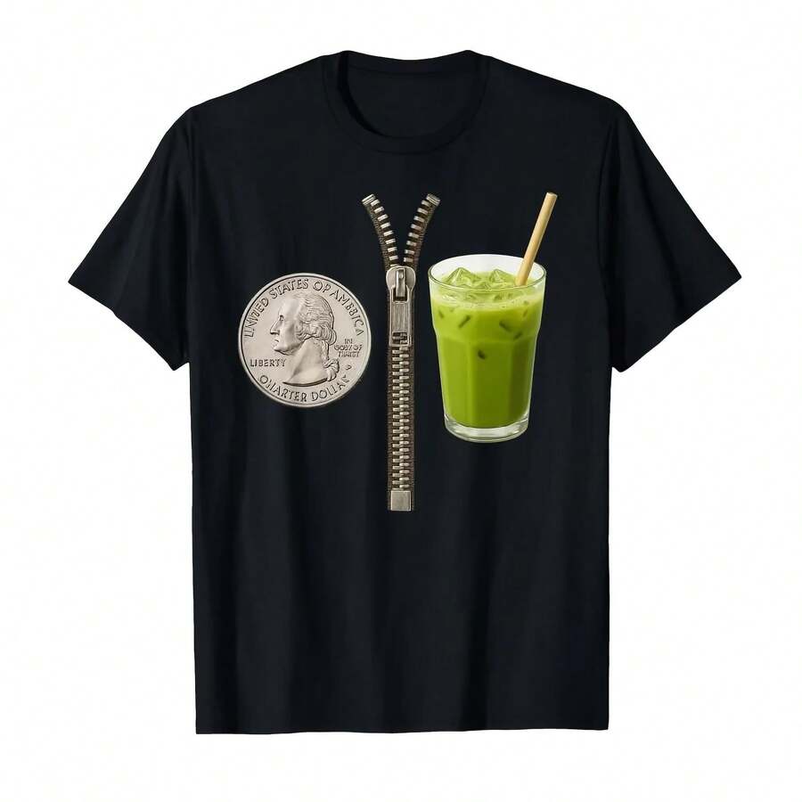 T-Shirt With A 100% Cotton Print, Simple And Loose-Fitting, Versatile And Suitable For All Occasions, Relaxed Hip-Hop Style T-Shirt. - 款式 - 查看 1