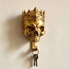 4pcs Skull Wall Hooks, Suitable For Entryway And Bathroom Towel Rack, Vintage Style Coat And Hat Storage Hooks, Bedroom Door Storage Hooks, Halloween Atmosphere Decorative Hanging Hooks, Punk Style Practical Hooks - 4-piece Pack - View 5
