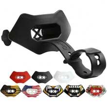 Ootball Mouth Guard Lip Guard With Permanent Helmet Strap Fits Adult & Youth, Ultra-Breathable Maximum Airflow, All Red Design With Protective Storage Case - All Black - View 2