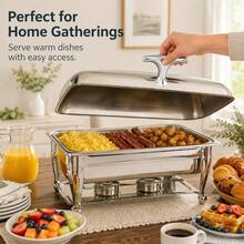 Christmas Dish Handles, Stainless Steel Catering Warmer Server Tray Fuel Holder For Kitchen Dining Buffet Camp - Multicolor - View 5