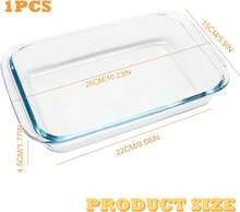 Small 1L Glass Baking Dish, Rectangular Glass Lasagna Pan 26 X 15 X 4.5 Cm With Wide Handles, Heat-Resistant Baking Dish For Casserole, Lasagna, Gratin - View 3