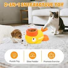 Interactive Duck-Shaped Pet Feeding Toy, Durable Plastic Puzzle Feeder, Orange Beak And Feet Design, Battery-Free, Suitable For Small To Large Pets, Fun Food Dispensing Game, Sturdy Pet Toy, Pet Feeding Station, Fun Pet Design, Easy-Grip Handle - Multicolor - View 12