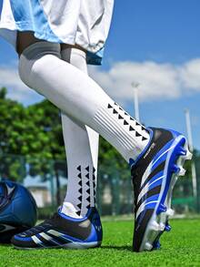 New Teenager Long Stud Football Shoes - Royal Blue - View 3