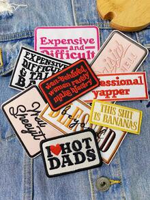 1 Set Of 3/9pcs Multicolored English Letter Series Embroidery Patch Cute Fashion Polyester Badge Applique DIY Clothing Iron On Patches Sew Accessory Cloth Stickers Suitable For Backpacks, Jeans, Jackets, T-Shirts, Hats, Dresses, Etc - Mash Up - View 12