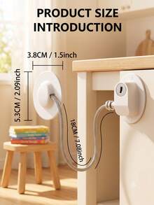 1pc White Multi-Function Child Safety Lock, Cabinet Door Lock, Window Lock, Refrigerator Lock, Sliding Door Window Lock With Stopper - White - View 3