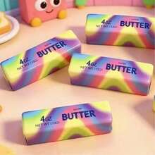 Realistic Colorful Butter Squeeze Toy, Rainbow Color - Soft Pressure-Resistant , Suitable For Teens And Adults, Slow Rebound Sensory Stress Relief Toy, Fun Prank Gift, Suitable For People With Autism Or Pranks, Great Hand Feel, Milky Scent, Pressure Relief Stress Squeeze, Moist Stretchable Anxiety Relief And Focus Small Toy, Adult Prank Gift - Pink Butter - View 2