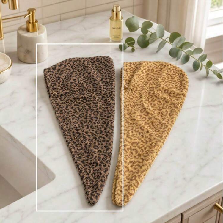 1pc Multi-Purpose Super Absorbent Leopard Print Hair Drying Cap, Made Of Soft Coral Fleece Material, Quick Drying, Suitable For Normal And Curly Hair, Soft Quick Drying Cap, Bath Cap, Absorbent Cap, Dry Hair, Bath Accessory - Multicolor - View 13