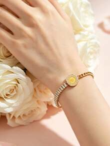 1pc High-End Design Couple Bracelet Luxury Light Luxury Fashion Women's Daily Minimalist Wear Jewelry - Multicolor - View 2