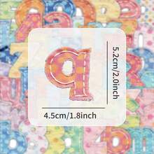 62pcs Colorful Letter Stickers, Fabric-Like Stickers, Children's Stationery Stickers, Student Educational DIY Decoration For Phon, First Day Of School - Multicolor - View 5