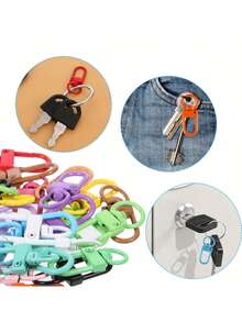 10/20/30/50/100/200pcs Alloy Rotating Lobster Clasp Keychain, Multi-Function Spring Quick Release Key Ring, Suitable For Handbags And Accessories - Multicolor - View 10