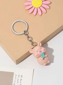 Creative Cute Adorable Funny 3D Pig Raincoat, Watermelon Pig, Milk Pig, Backpack Pig, Keychain Pendant Cartoon Key Chain Car Keychain Bag Charm Decoration Souvenir Holiday Small Gift - Multicolor - View 18