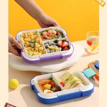 1pc Large Capacity Lunch Box, Student Bento Box, Work Meal Box, Travel Portable Food Container, Fruit & Vegetable Fresh-Keeping Box, With Utensils, Microwave , Dorm Snack Box, Back To School/Holiday/Birthday Gift - Multicolor - View 5