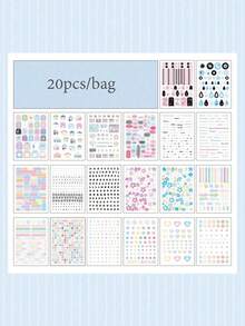 1pc Cartoon Pattern, Die-Cut Shaped Colorful Time Series Sticker Book, Cute Mini Patterns, Diverse Fantasy Designs, Multi-Function, First Day Of School - Multicolor - View 11