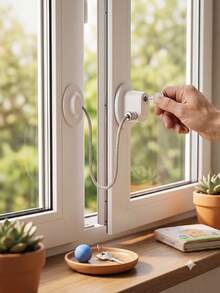 1pc White Multi-Function Child Safety Lock, Cabinet Door Lock, Window Lock, Refrigerator Lock, Sliding Door Window Lock With Stopper - White - View 8
