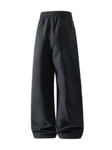 Men's Casual Loose Straight Leg Sweatpants, Spring/Autumn Fashion Long Pants - Black - View 3