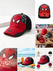 Disney Spider-Man Baseball Cap, One-Piece Adjustable Quick-Release Sun Hat, Unisex Casual Street Style Hat, Breathable Comfortable All-Season Outdoor Sports Cap With Spider Web Pattern, Suitable For Daily Wear, Travel And Street Fashion - A - View 6