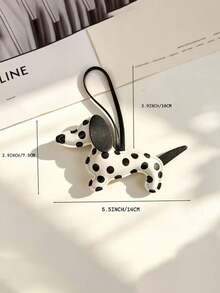 Polka Dot Dachshund PU Leather Keychain, Cute INS Style Spotted Puppy Bag Charm, Versatile Bag Pendant Accessory, Key Chain, Couple Gift Small Item - Multicolor - View 4